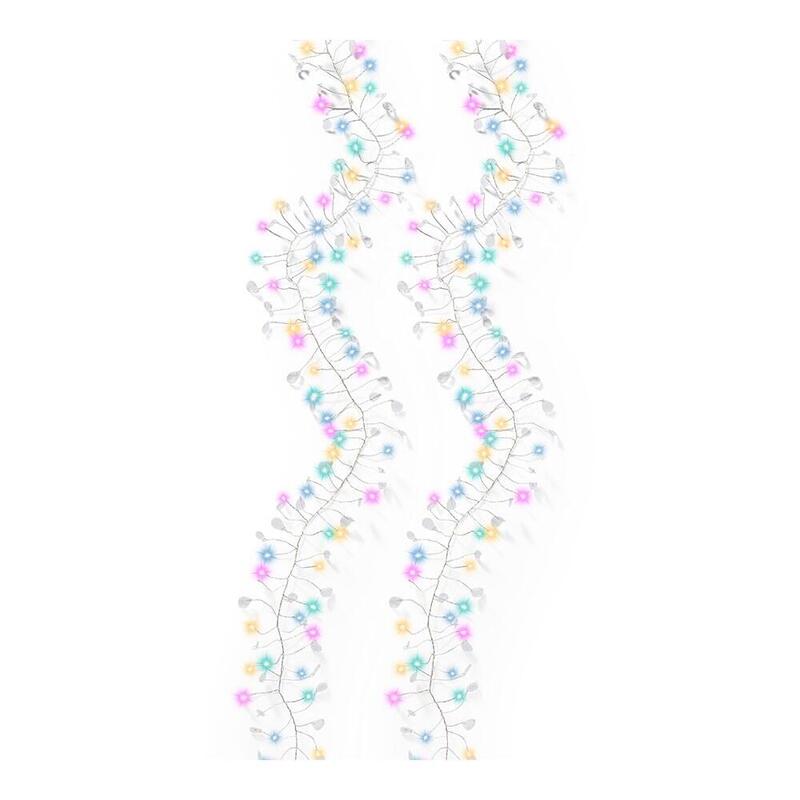 Guirnalda Micro Led Multicolor De Interior Con Cristales Y Alambre Plateado 1,2 M