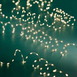 Guirnalda Micro Led Parpadeante 378 Leds Luz Cálida Cable Alambre Plateado Exterior 6 M