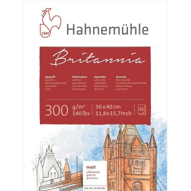 Hahnemühle Britannia Watercolour Cold Pressed 30x40cm 300g 12 Sh.