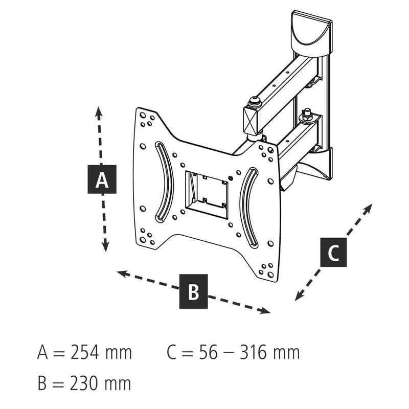 Hama 00118101 Soporte De Pared Para Pantalla Plana 121,9 Cm (48") Negro