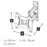 Hama 00118101 Soporte De Pared Para Pantalla Plana 121,9 Cm (48") Negro