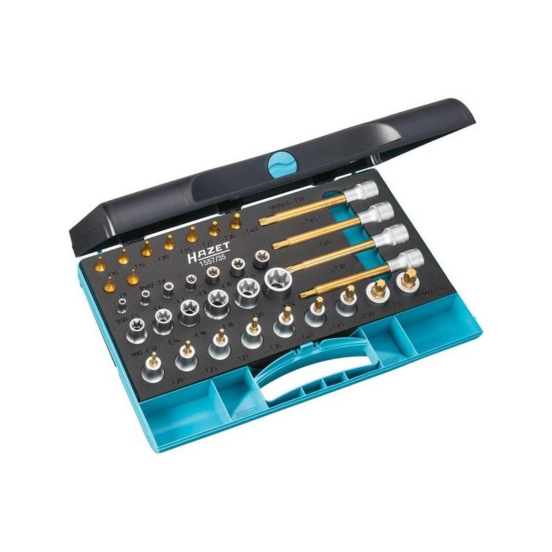 Hazet Juego De Herramientas Torx 1557/35, 35 Piezas, Llave De Vaso 1557/35