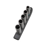 Hazet Smartrail 1/2" Juego De Vasos Para Destornillador Mecánico De Impacto Hexagonal, 5 Piezas, Llave De Tubo Negra, Sw 13 - Sw 24, Larga