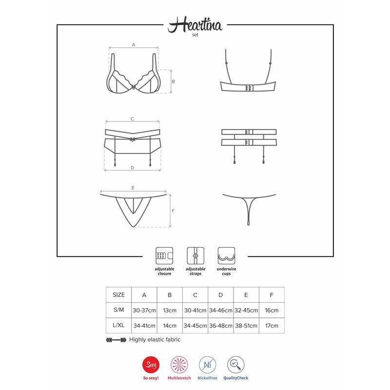 Heartina Set 3 Piezas Color Rojo :
