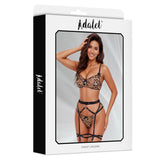 Helena Set De Sujetador, Tanga, Liguero Y Liga Talla (Interno):S/M