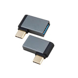 Helos Adaptador Otg, Usb 3.1 A Hembra/Tipo-C Macho, Angular, Premium, Negro