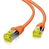 Helos Cable De Red S/Ftp Cat 6a Naranja 0,5m