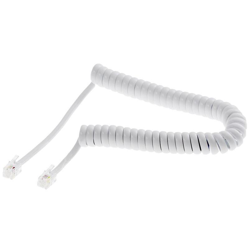 Helos Cable En Espiral Para Telefono 2m Blanco