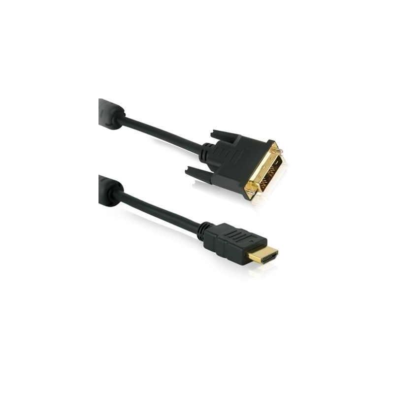 Helos Cable, Hdmi -> Dvi-D 18+1  Full Hd, Con Ferrita 1,0m Negro