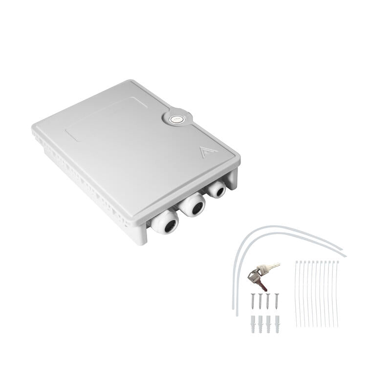Helos Ftth-Hausanschlussbox Para Max. 24 Fasern, 6x Lc/Qd Oder Sc/Dx