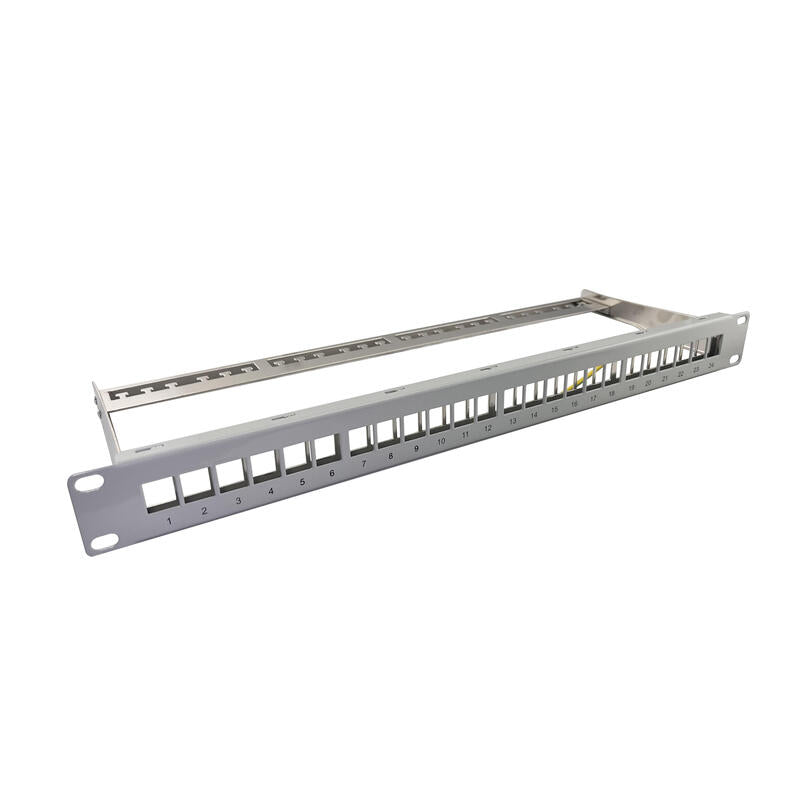 Helos Keystone - 19? Modulträger 1 He 24 Port, Entlastungsschiene, Gris