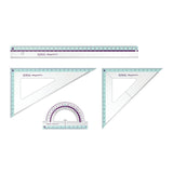 Herlitz Geometrieset 4tlg. Regla,Winkelmesser,2xgeodreieck