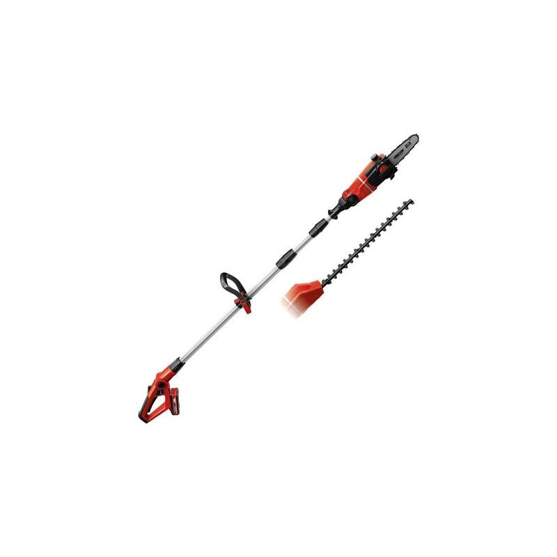 Herramienta Multifuncional Inalámbrica Einhell Ge-Hc 18li T Kit, 18 Voltios, Podadora De Pértiga (Rojo, Batería De Iones De Litio De 3,0 Ah) 3410805