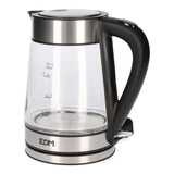 Hervidor De Agua De Cristal + Acero Inox 1,7 Litros 1850 - 2200w Edm