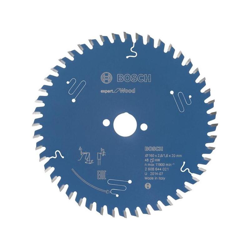 Hoja De Sierra Circular Bosch Expert For Wood, Ø 160mm, 48t (Diámetro 20 Mm) 2608644021