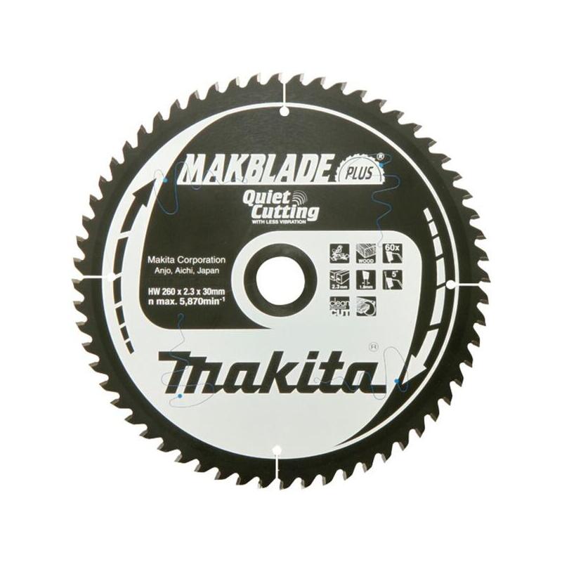 Hoja De Sierra Makita 260mm X 30 X 60z, B-32524 Para Madera B-32524