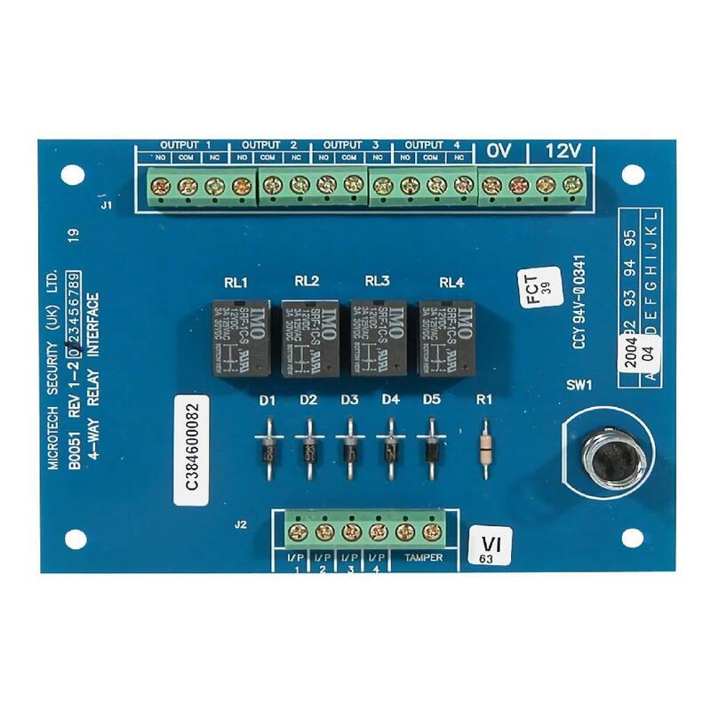 Honeywell C074 Módulo De 4 Relés Para La Gama Galaxy. Caja Plástica Con Tamper. Grado 3