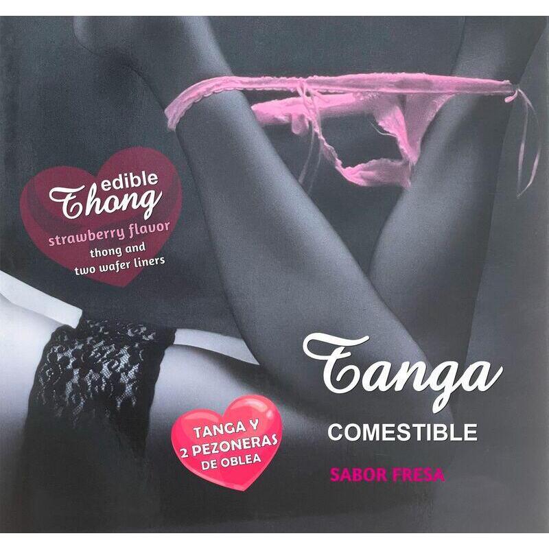 Hotflowers - Tanga + 2 Pezones Oblea Fresa Mujer /Es/Pt/En/Fr/It/