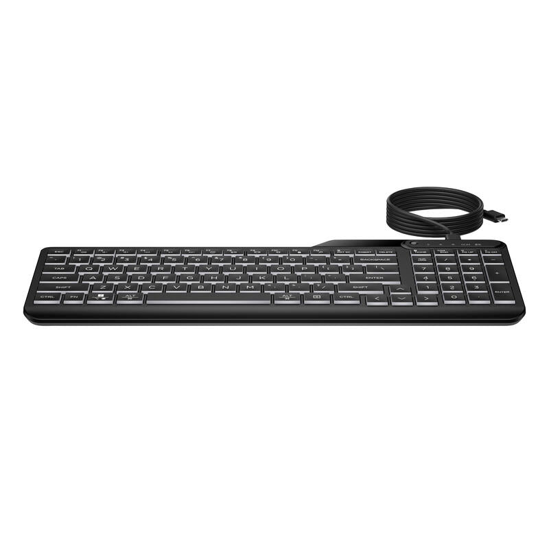 Hp 400 Backlit Wired Keyboard Teclado Hogar Usb Negro
