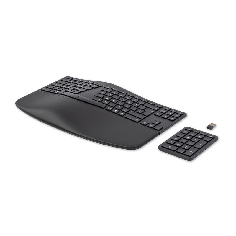 Hp 960 Ergonomic Wireless Keyboard Teclado Hogar Rf Wireless + Bluetooth Qwerty Inglés Negro