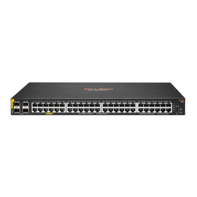 Hpe Aruba Networking Cx 6000 48g Class4 Poe 4sfp 370w Gestionado L3 Gigabit Ethernet (10/100/1000) Energía Sobre Ethernet (Poe) 1u