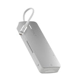 Hub 9 Puertos Ssd Pro Usb-C 140w Gris Linq Largo 16cm /Ancho 5cm / Altura 2cm / 9 Puertos: Ssd,Sd, Hdmi,Usb-C,Rj45,2xusb-A