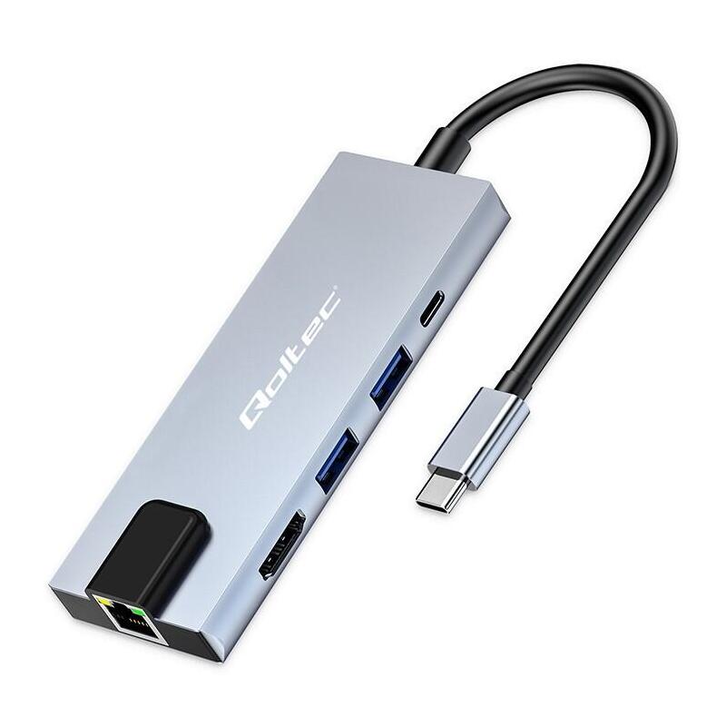 Hub Adapter Usb-C 5w1 Usb-C Pd 100w 2xusb Hdmi 4k Rj45