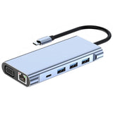 Hub Byl-2310 11-En-1 Usb Tipo-C A Hdmi/Usb 3.0/Rj45/Usb Tipo C/Pd/3.5mm Negro