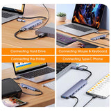 Hub Usb-C Multipuerto 7 En 1 Con 5 X Usb 3,0/2.0 , 2 X Usbc Pd 60w