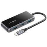 Hub Usb Tipo-C Vention Tfdhb 4xusb 1xusb Tipo-C Pd Gris