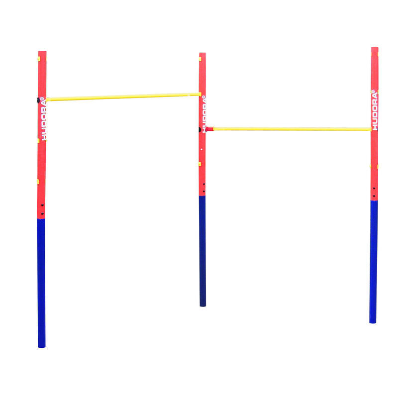 Hudora 64002 Barra Dominada 100 Kg Azul, Rojo, Amarillo, Aparato Para Fitness Rojo/Azul, 100 Kg, Azul, Rojo, Amarillo, Acero, 5 Cm, 1540 Mm, 2410 Mm