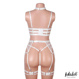 Hyacinth Set Sujetador, Tanga Y Liguero Blanco Talla (Interno):S/M