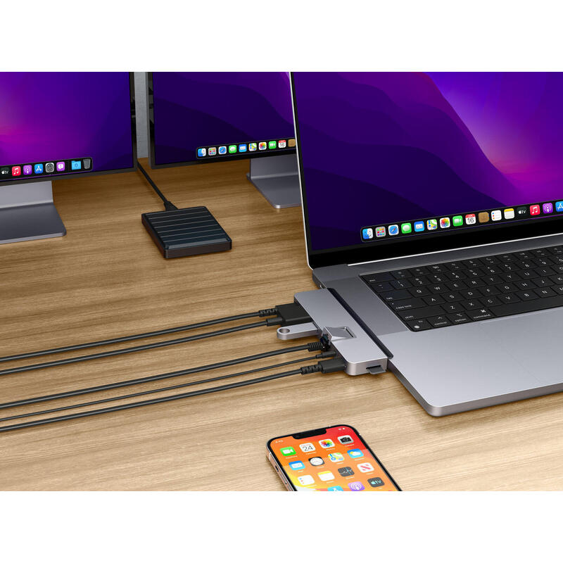 Hyper Hd575-Gry-Gl Dockingstation Usb 3.2 Gen 1 (3.1 Gen 1) Type-C 5000 Mbit/S Gris