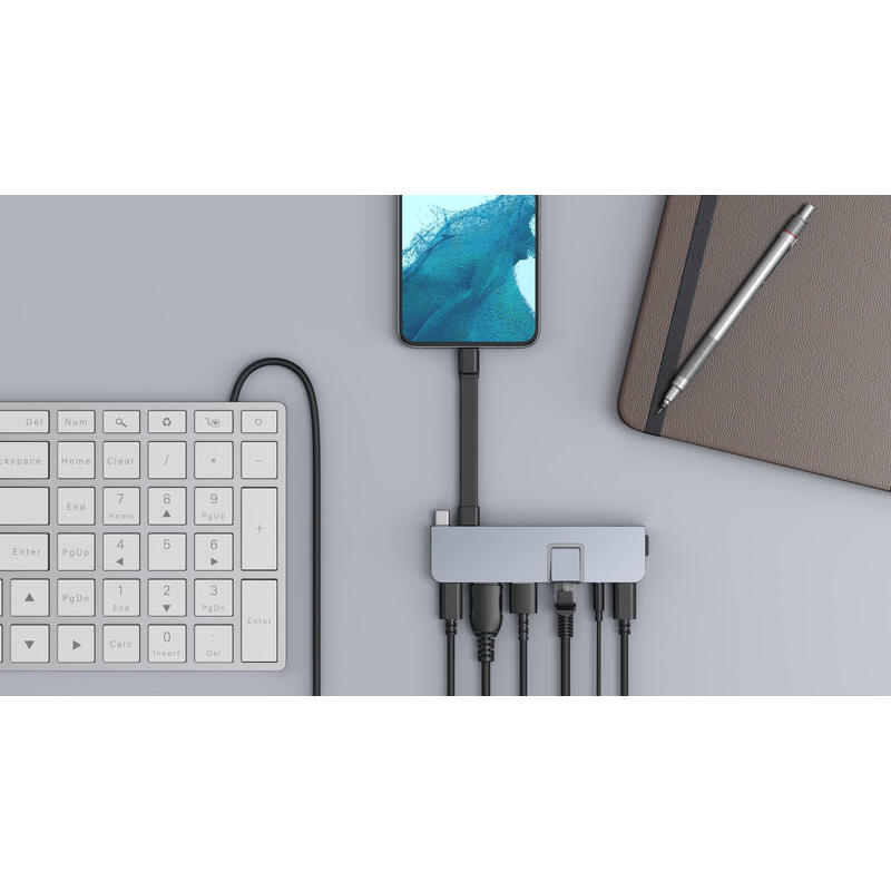 Hyper Hd575-Gry-Gl Dockingstation Usb 3.2 Gen 1 (3.1 Gen 1) Type-C 5000 Mbit/S Gris