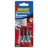 Imedio Super Rapido Pegamento Instantaneo Pack De 3 Tubos De 1gr - Transparente - Multimaterial