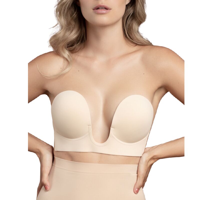 Bye-Bra - Sujetador Sin Asas En U Beige Copa D