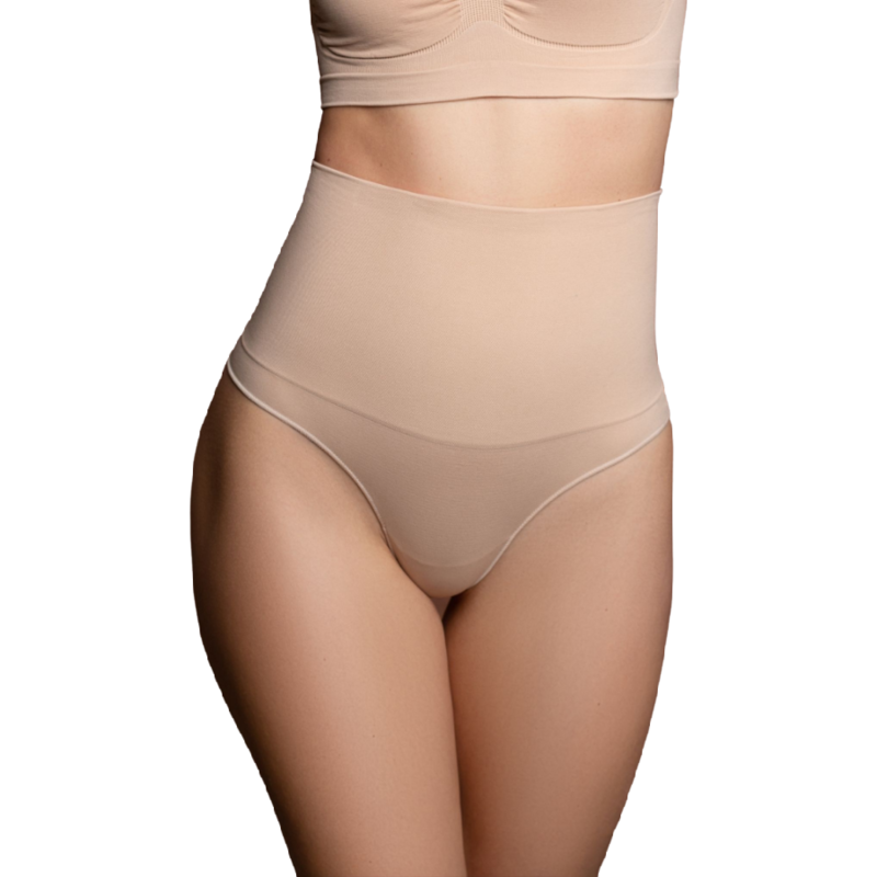 Bye-Bra - Faja Sin Costuras Estilo Tanga Beige Talla L