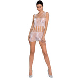 Passion - Woman Bs090 Bodystocking Blanco Talla Unica