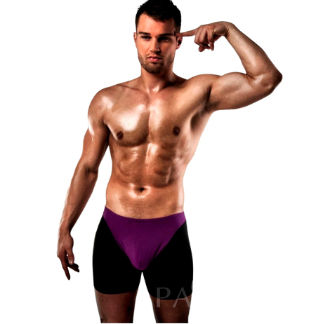 Passion - Boxer 009 Lila/ Negro Erotic Lingerie S/m