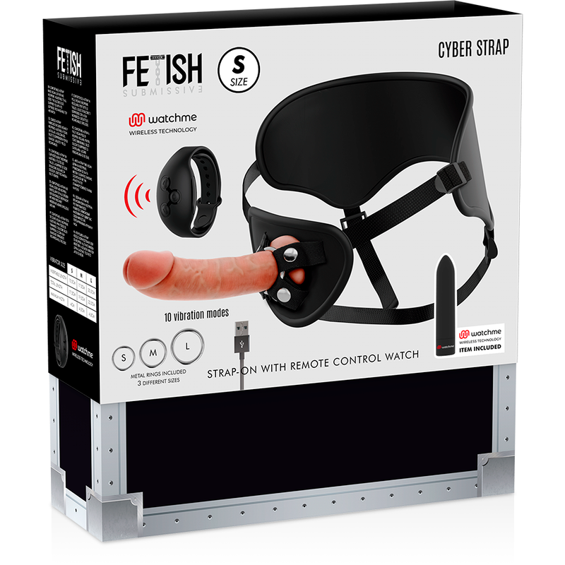 Fetish Submissive Cyber Strap - Arnes Con Dildo Y Bala Control Remoto Tecnologia Watchme S