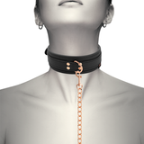Coquette Chic Desire - Fantasy Collar Cuero Vegano Con Correa Y Forro De Neopreno