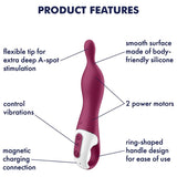 Plug  Anal Satisfyer A-Mazing 1 Vibrador Punto A - Granate