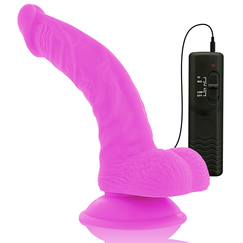 Diversia - Dildo Flexible Con Vibracion Lila 21.5 Cm -O- 4.5 Cm