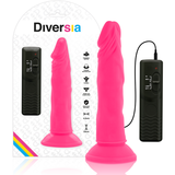 Diversia - Dildo Flexible Con Vibracion Rosa 23 Cm -O- 4.3 Cm