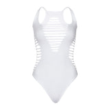Leg Avenue - Body Tanga Racerback Blanco