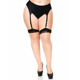 Leg Avenue - Medias Nude Con Tacon Cubano Y Costura Trasera Plus