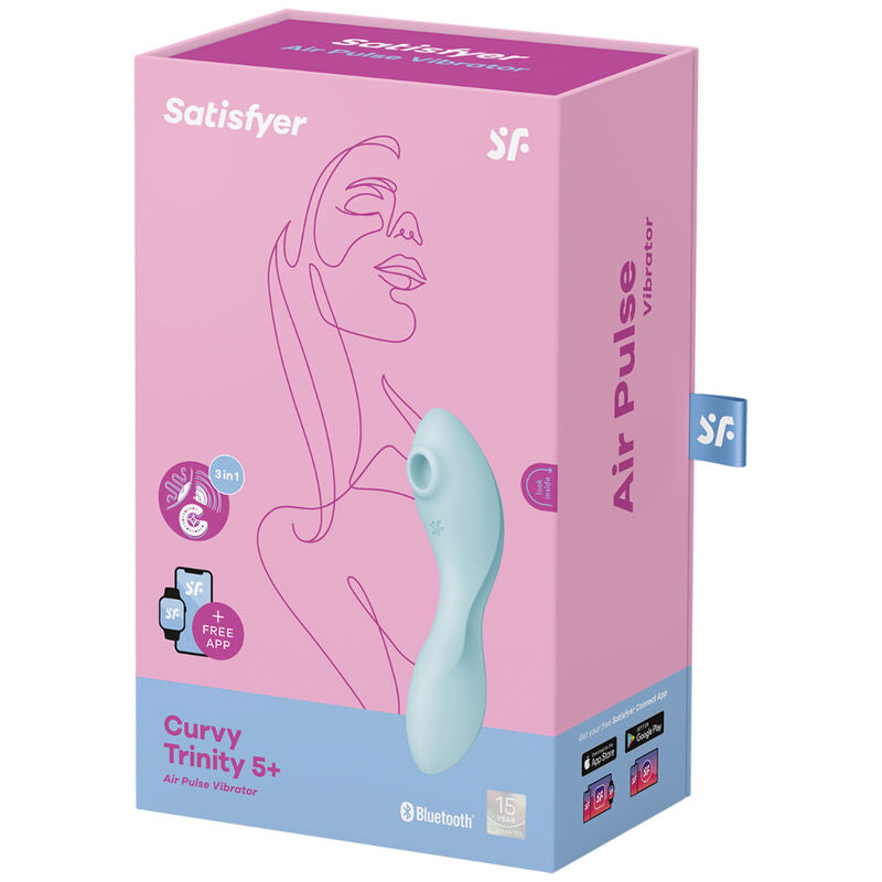 5 Estimulador Y Vibrador Satisfyer Curvy Trinity  - Azul