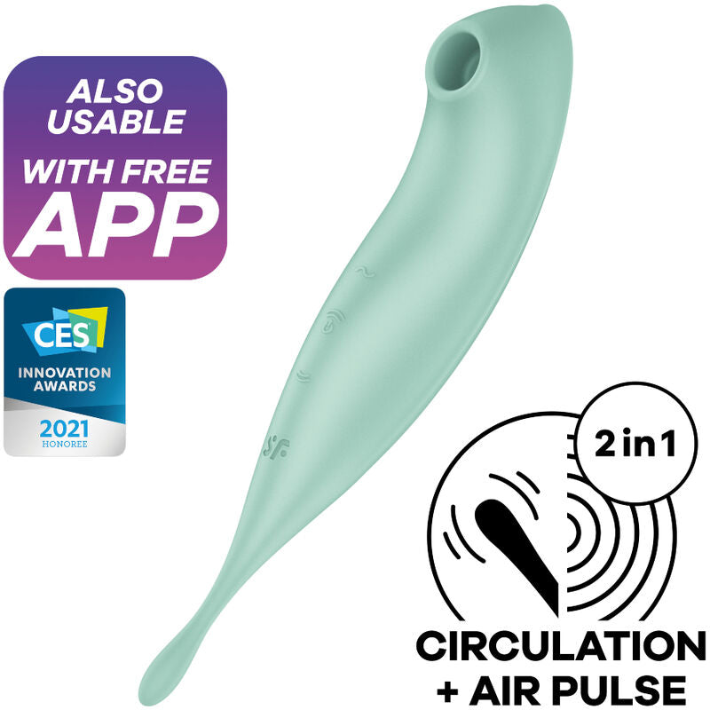 Satisfyer - Twirling Pro+ Estimulador Y Vibrador App Verde