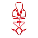Leg Avenue Kink Teddy Arnés Con Tachuelas Talla S - Rojo