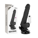 Basecock - Vibrador Realistico Control Remoto Negro Con Testiculos 19.5 Cm -O- 4 Cm
